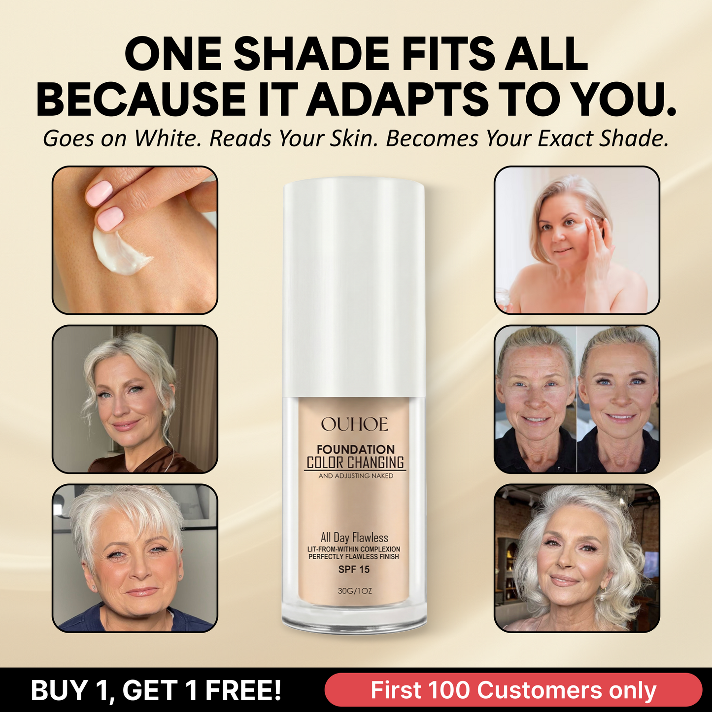 Color changing foundation