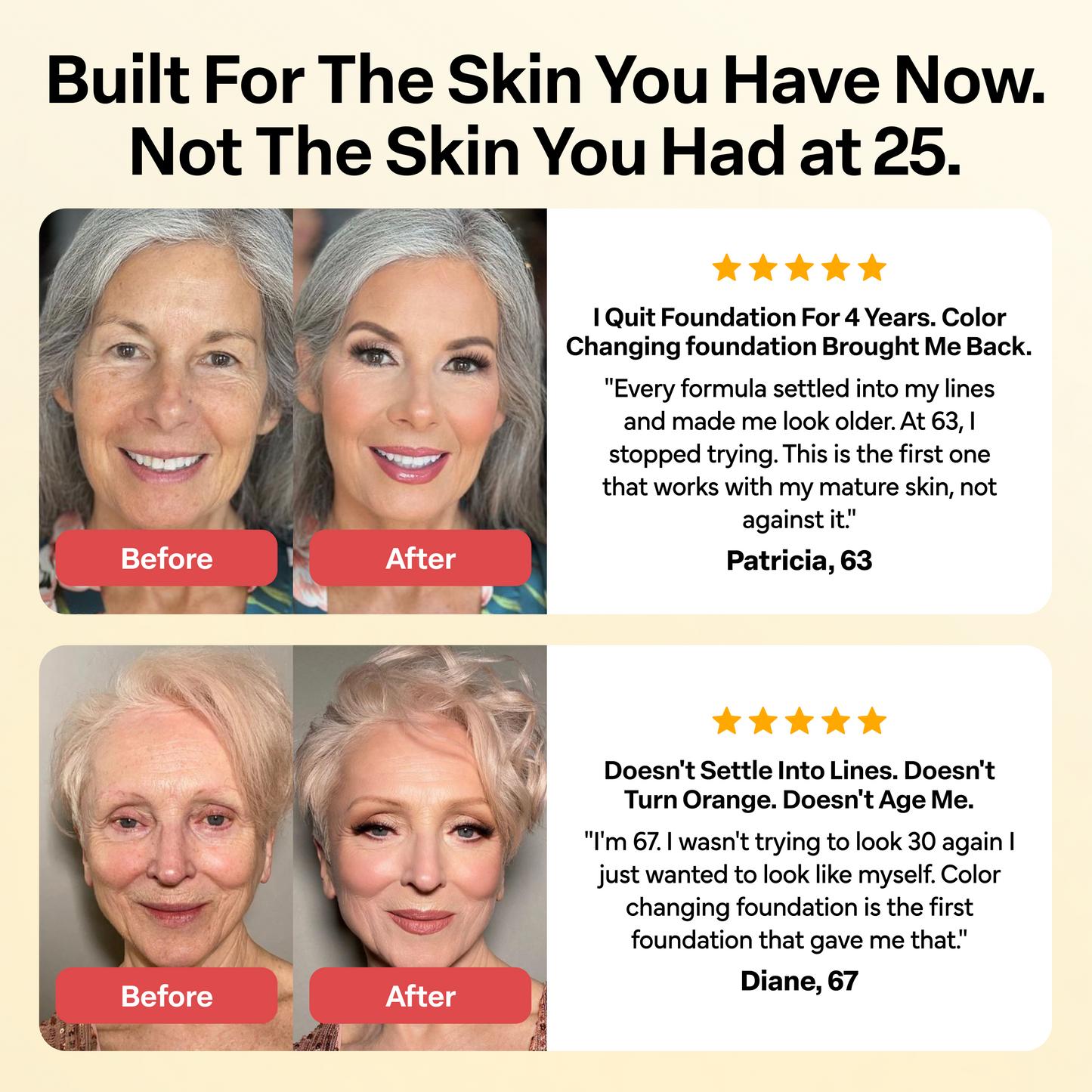 Color changing foundation